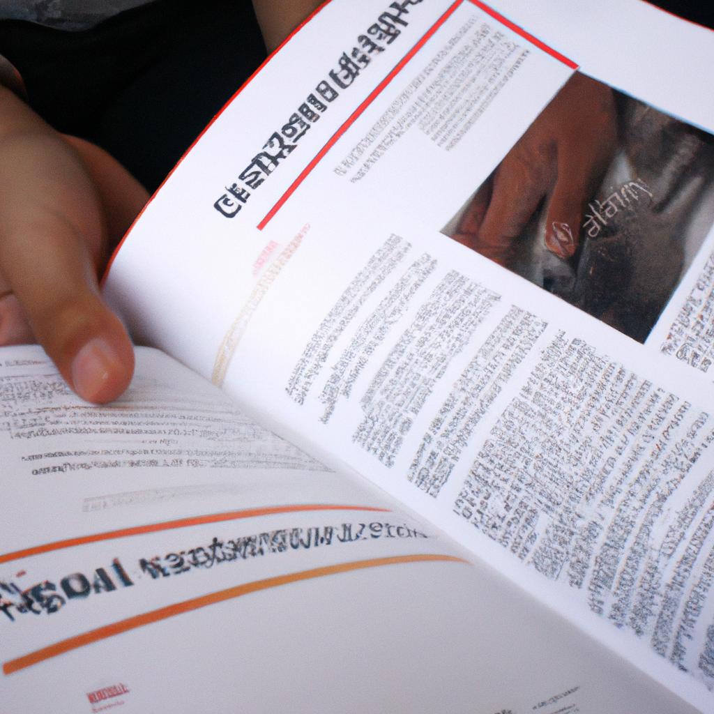 Person reading government service brochure