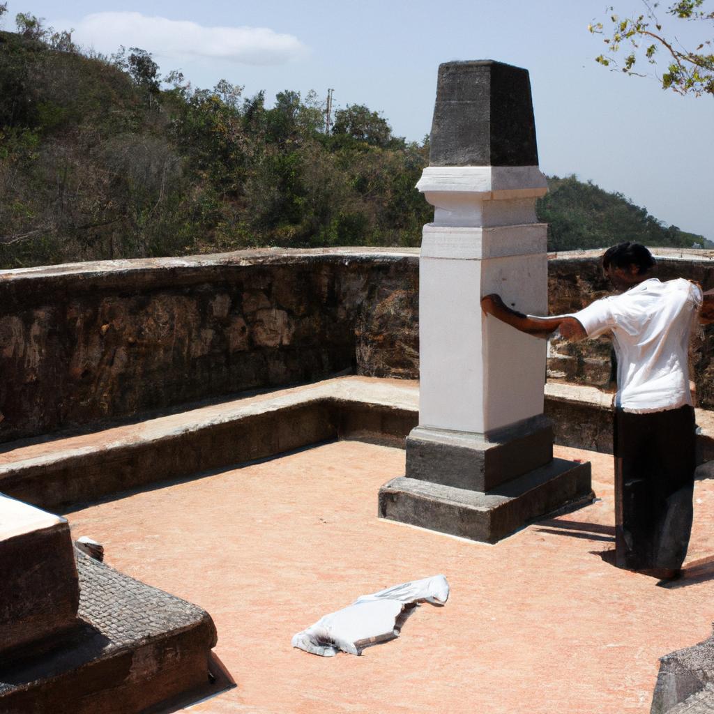 Person unveiling historic site monument
