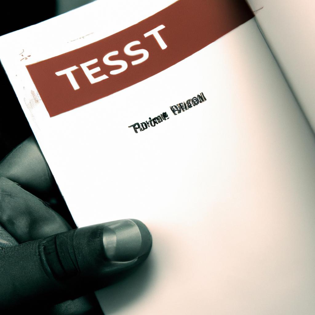 Person holding a test booklet