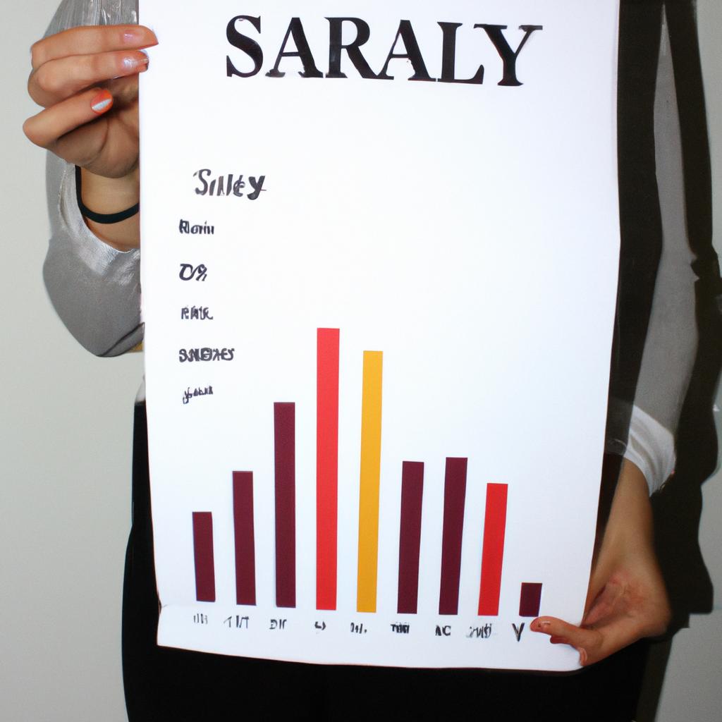 Teacher holding a salary chart
